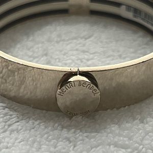 Henri Bendel Gold Hinged Bangle Bracelet Retired